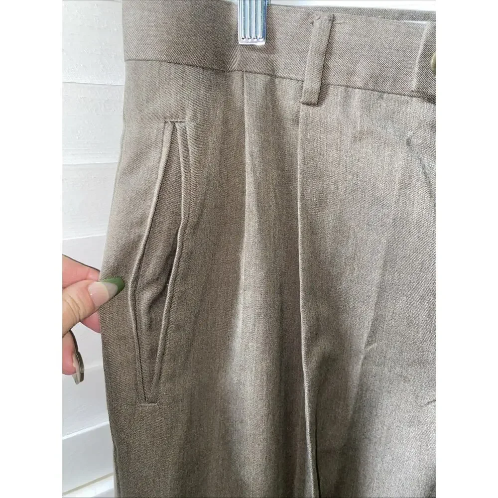 Braggi by Louis Raphael Men’s Pants 38x32 Pleated Cuffed Dress Slacks Khaki